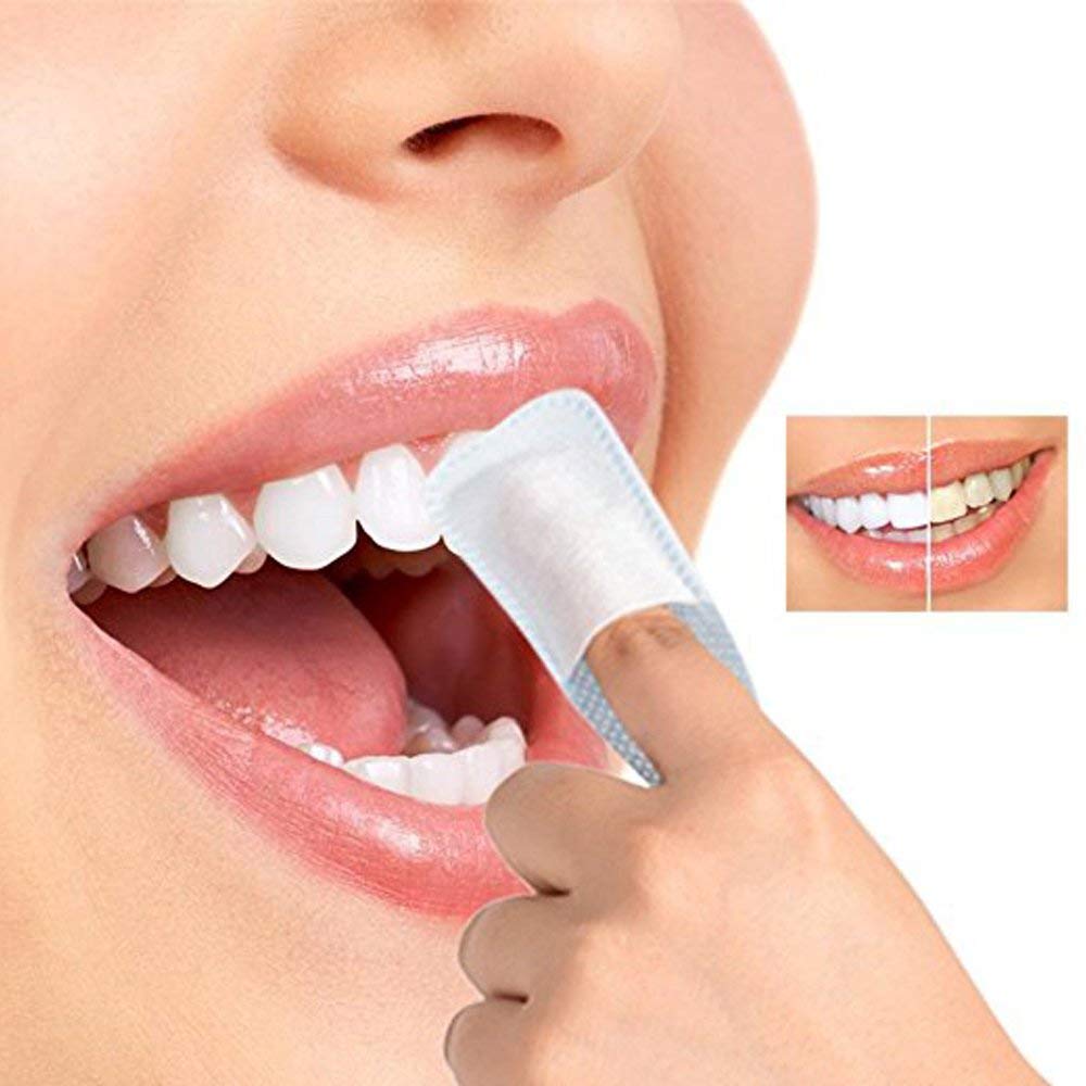 100pcs Disposable Textured Deep Cleaning Teeth Wipes Finger Brush Oral Brush Clean Wipes